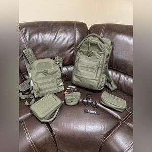 Tactical Baby Gear Diaper Bag, Baby Carrier, Wipes Holder, Bottle Holder, Cooler